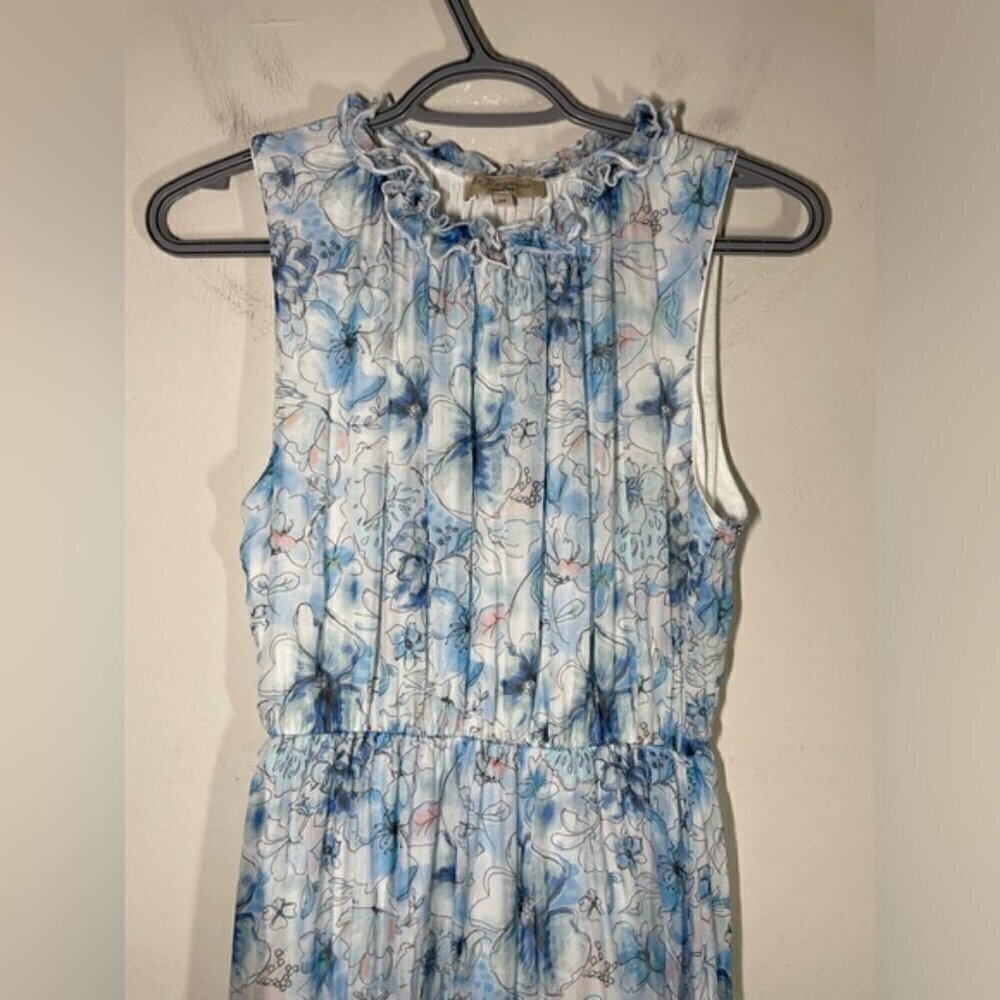 LE RAGAZZE Made In Italy Silk Sleeveless Midi Floral Dress size M - Picture 4 of 8